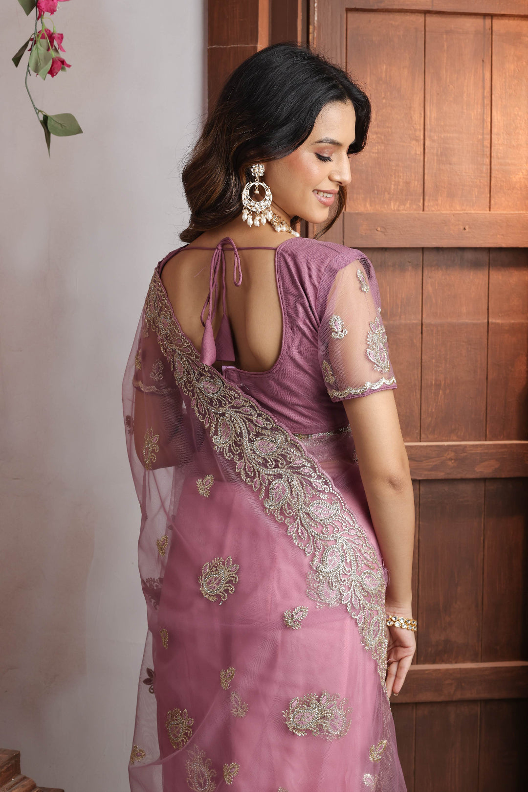 Mauve Garden Doorway Saree