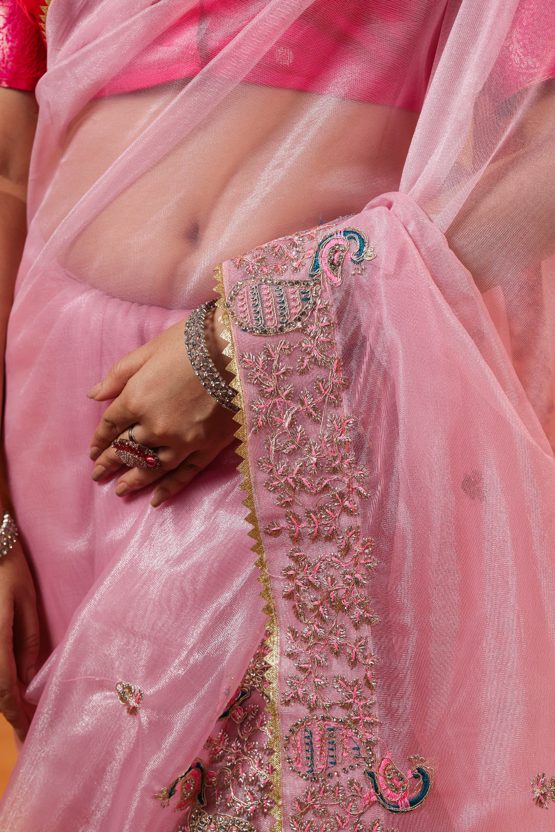 Fuchsia Silver Whisper Saree