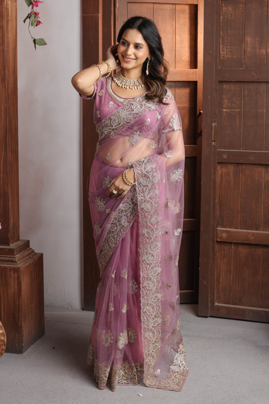 Mauve Garden Doorway Saree