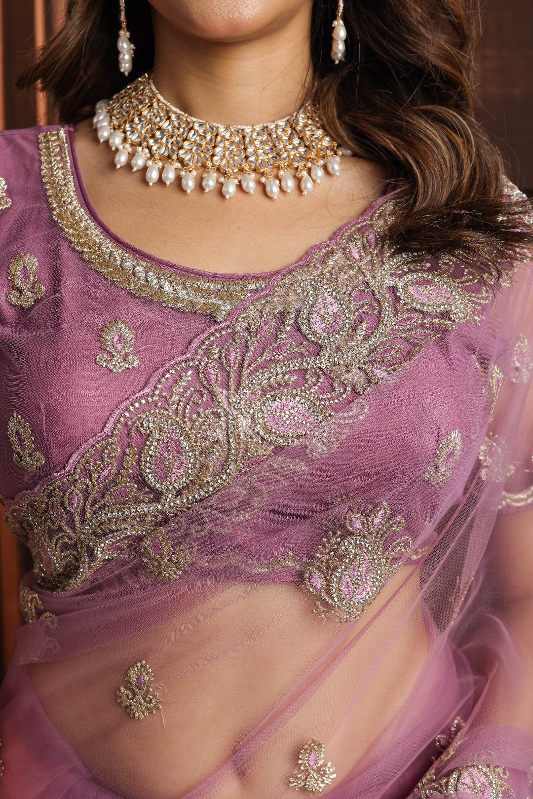 Mauve Garden Doorway Saree