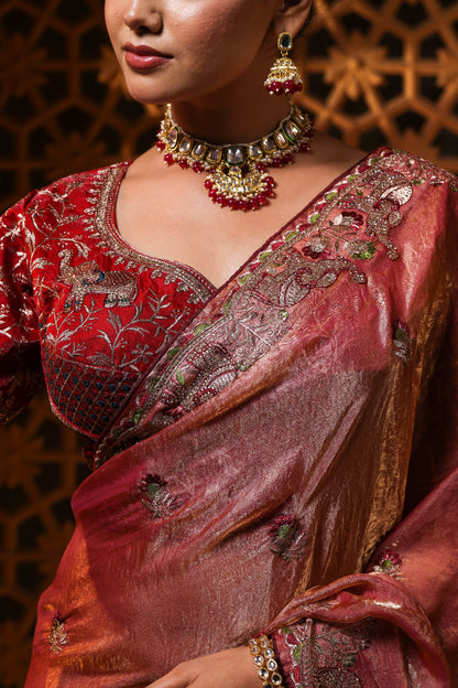 Rosewood Screenlight Embroidery Saree