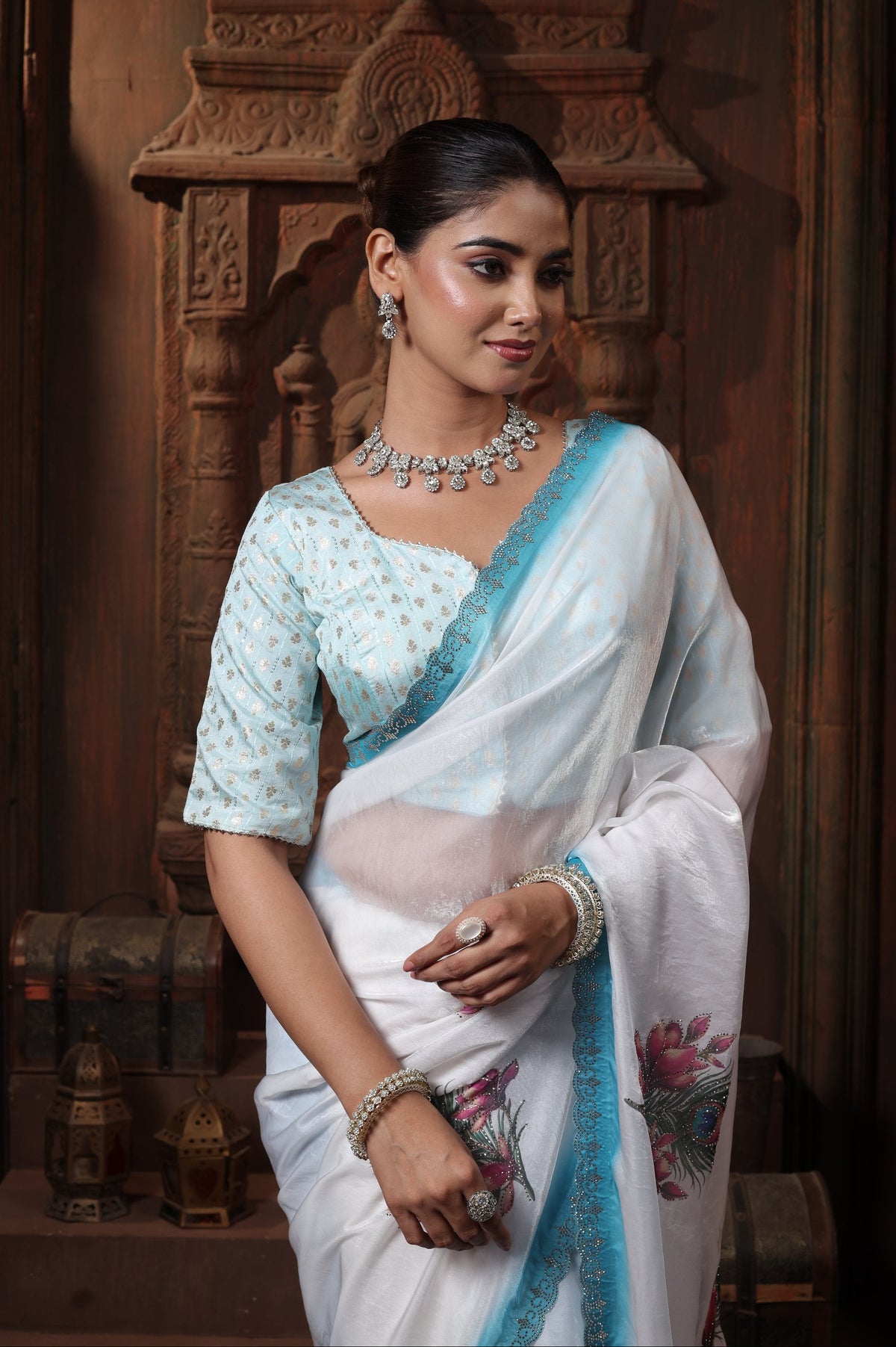 HK Creation saree styled for an occasion